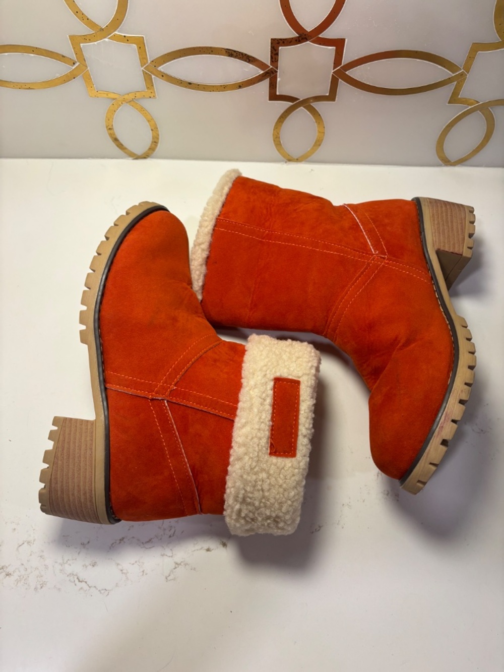 Boot Heels Women Winter Fur Warm Snow Boots Ladies Warm Wool Booties Sz 41/10 - Picture 9 of 12